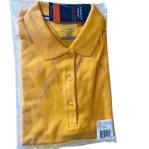 French Toast Short Sleeve School Uniform Polo Shirt Girls Large Plus Gold NWT